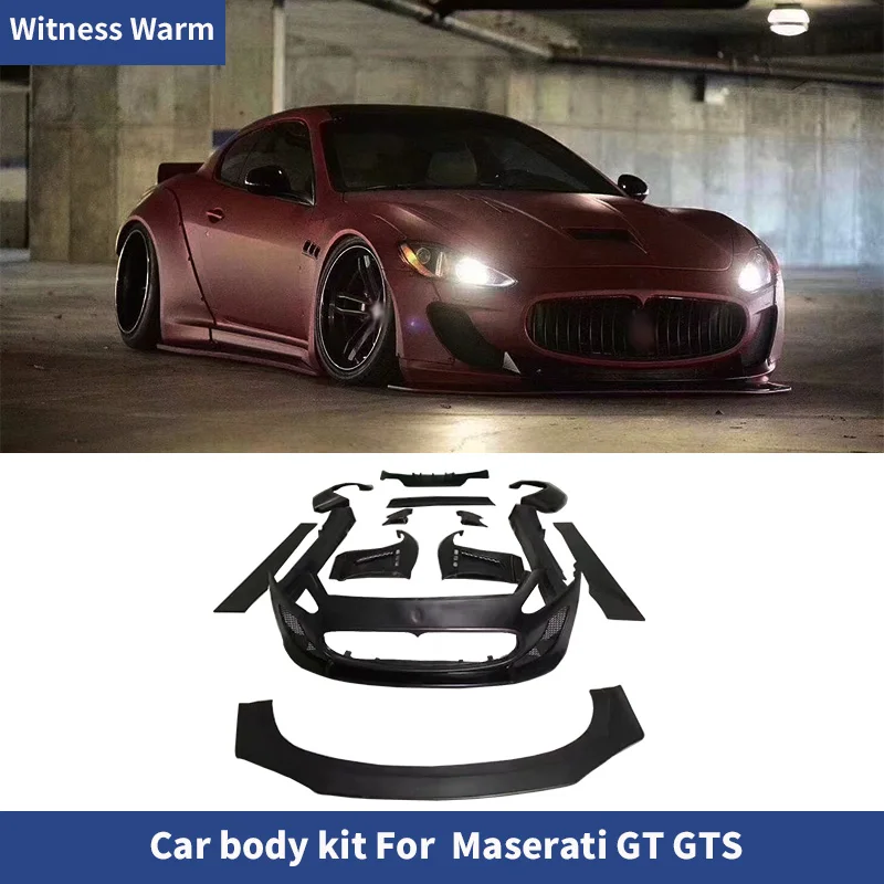 For Maserati GT GTS Wide Body Kit Front bumper lip Rear Diffuser Spoiler Fender Car Wheel Eyebrows Side Skirts Carbon/FRP 04+