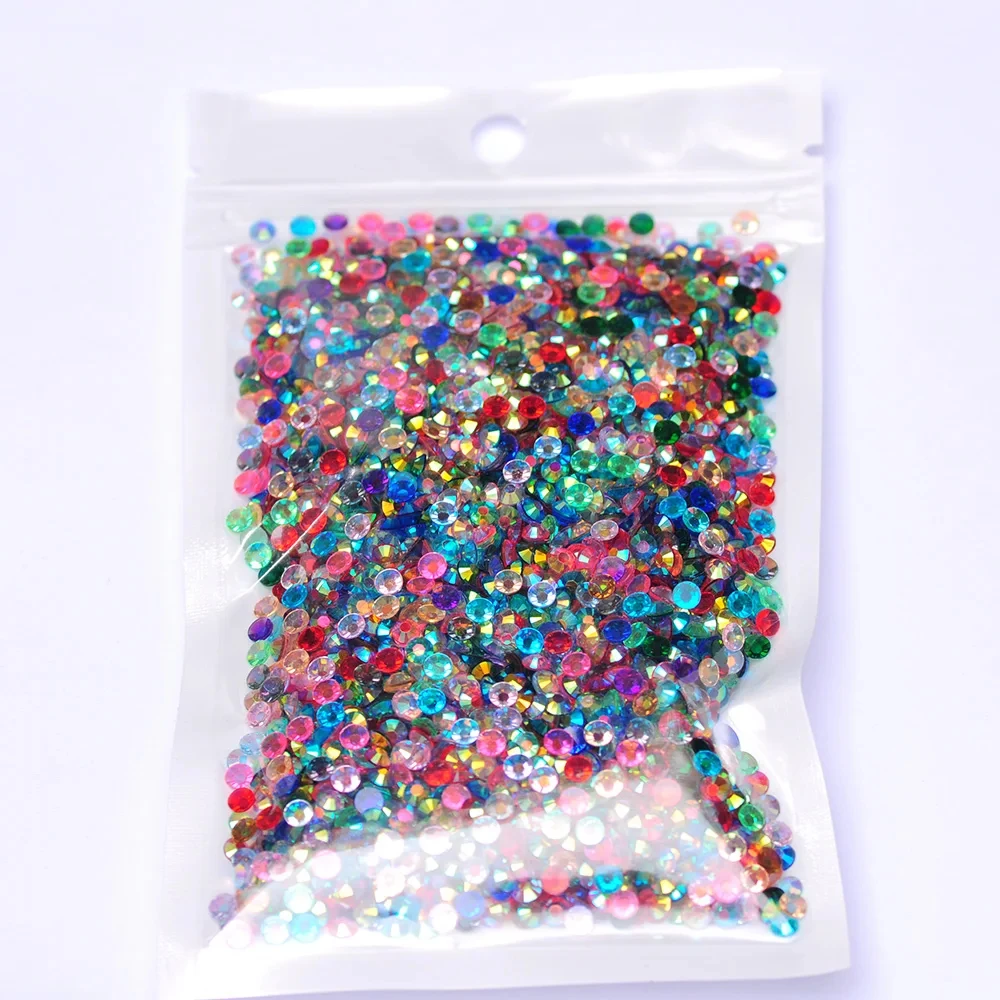 Wholesale Flatback Silver Bottom Resin Cтразы Non Hotfix Rhinestones in Big Package Glitter Crystals and Strass for Gatment