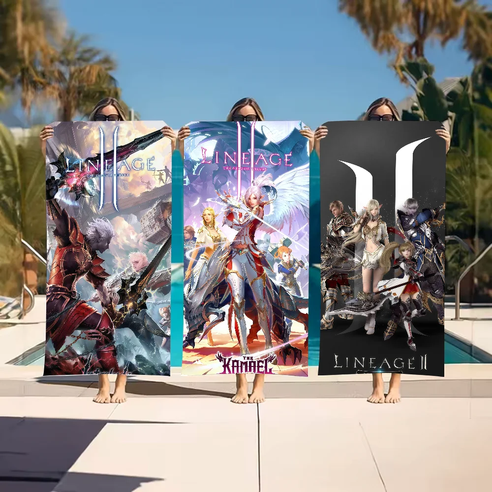 Game L-Lineage 2 Towel Sports Quick Dry Travel Camping Gear Sandproof Soft Light Large Beach Towel