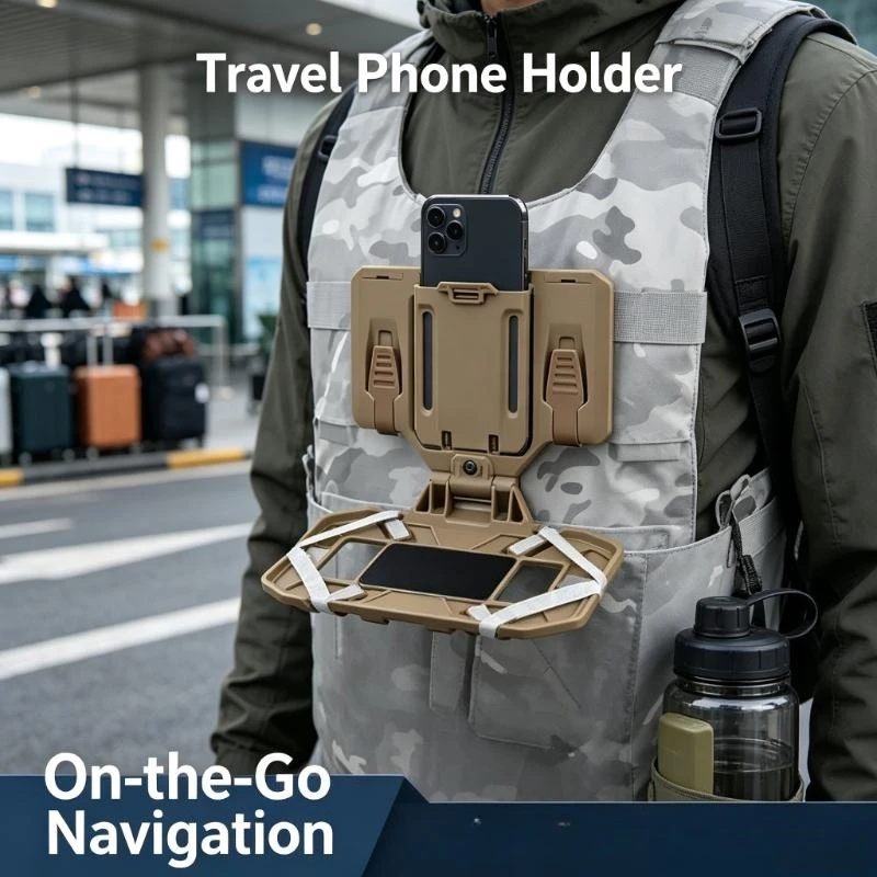 Mobile phone navigation adapter, mobile phone navigation stand, hunting vest navigation stand Molle management panel