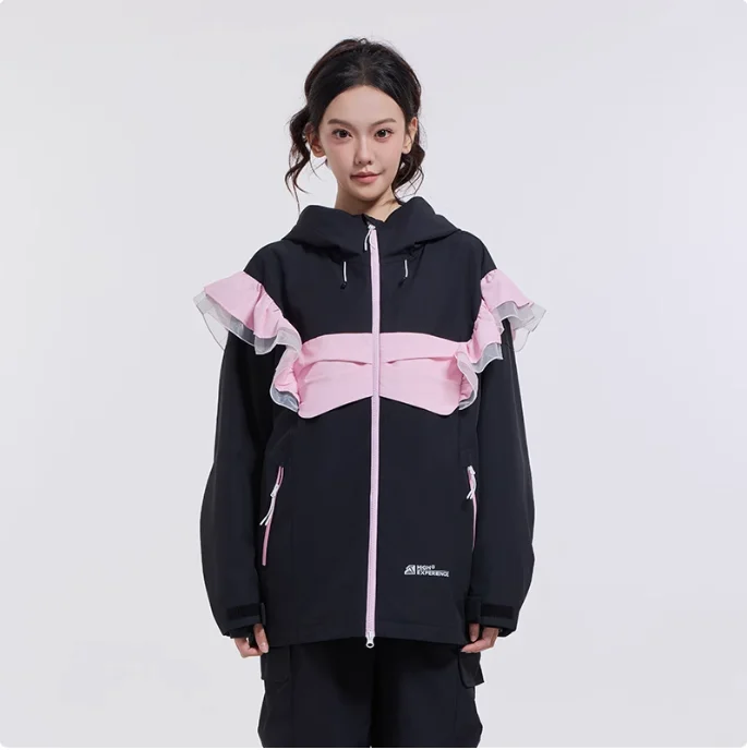 HIGH EXPERIENCE Ski clothes single and double board  warm waterproof breathable winter pressed rubber wear-resistant ski jacket