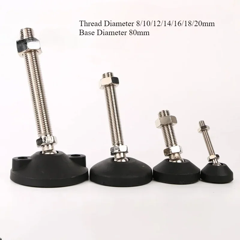 M8 M10 M12 M14 M16 M18 M20 Nylon Universal Adjustment Feet Adjustable Levelling Feet Swivel Base Articulating Legs