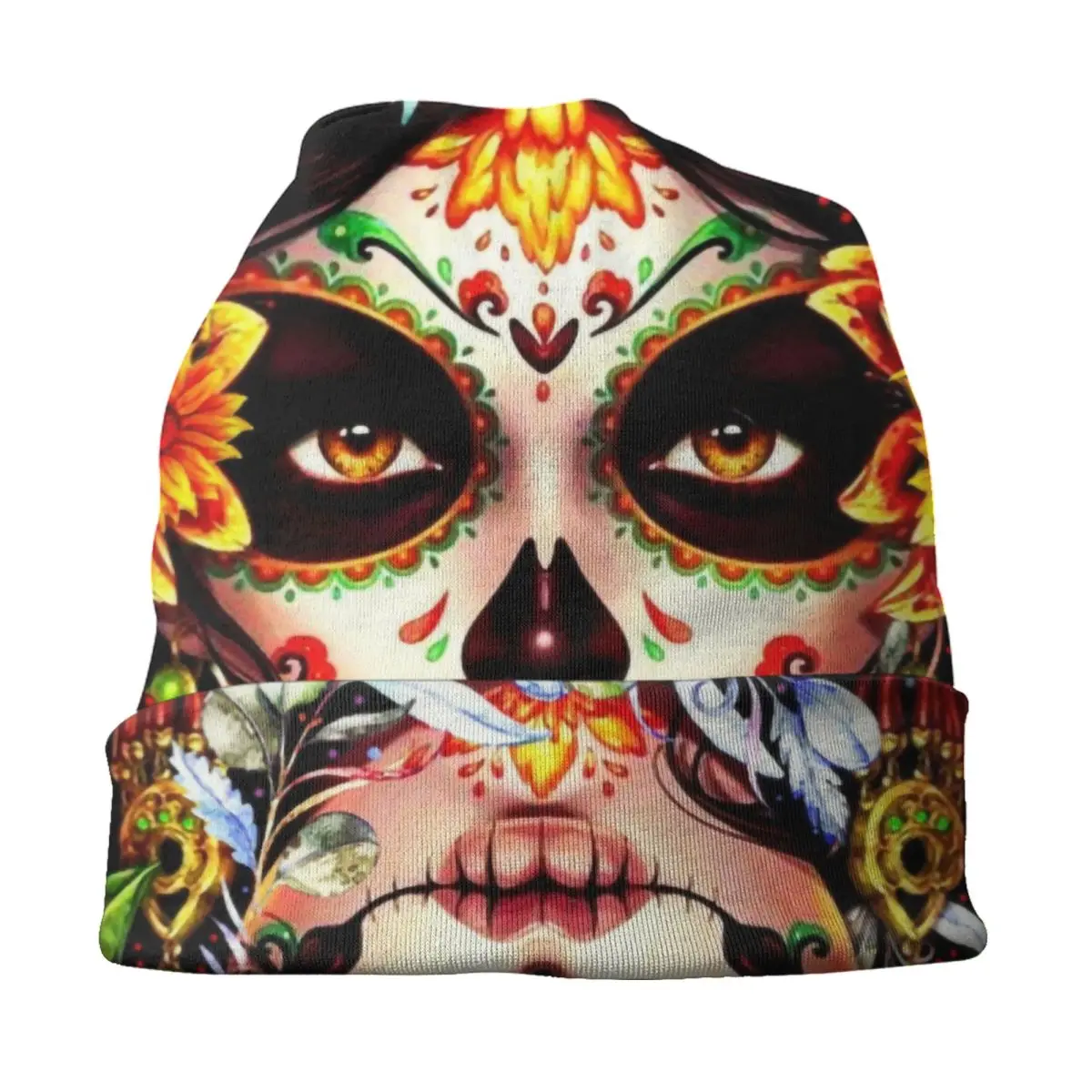 Catrina Beanie Cap Winter Warm Bonnet Homme Knit Hats Cool Outdoor Mexican Sugar Skull Girl Skullies Beanies Hats For Men Women