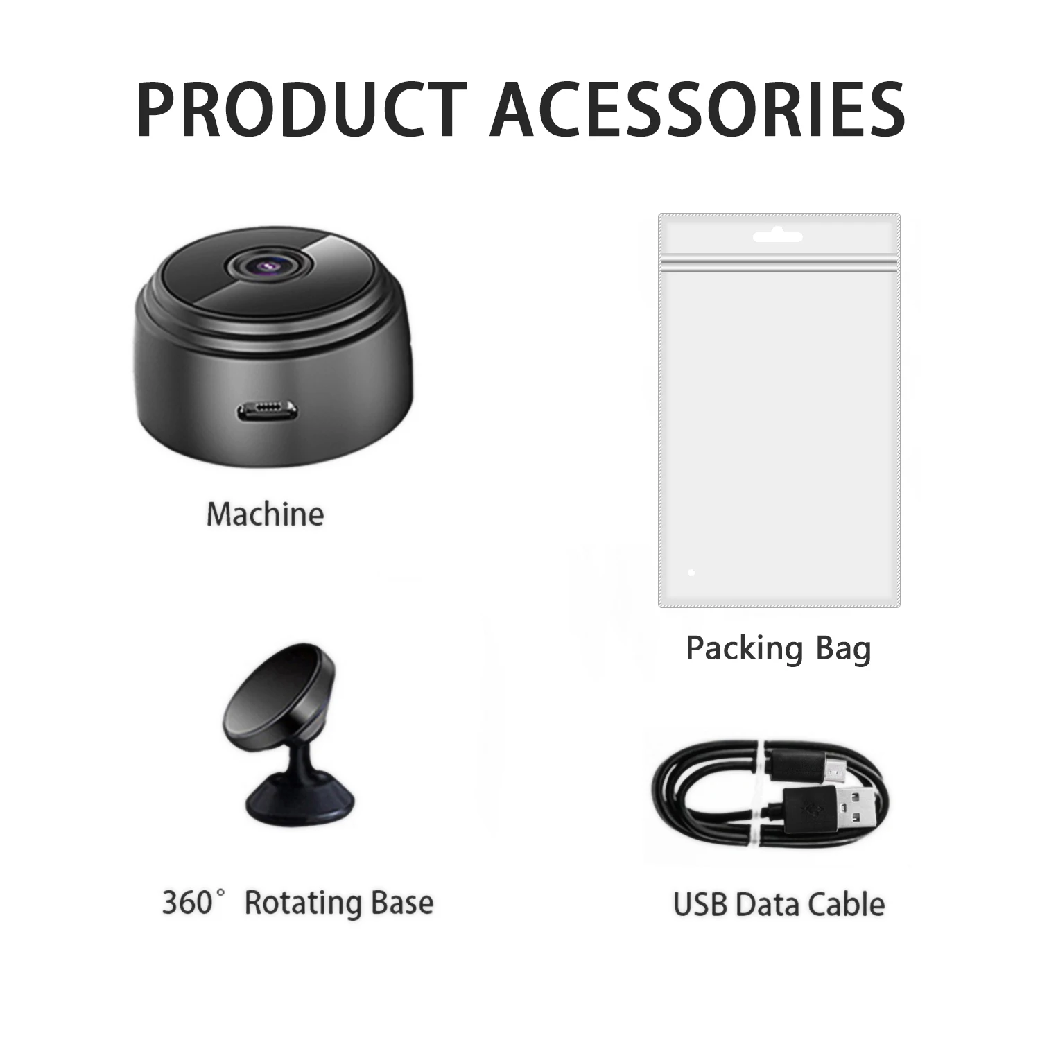 Mini camera WiFi camera with night vision function Home security protection camera