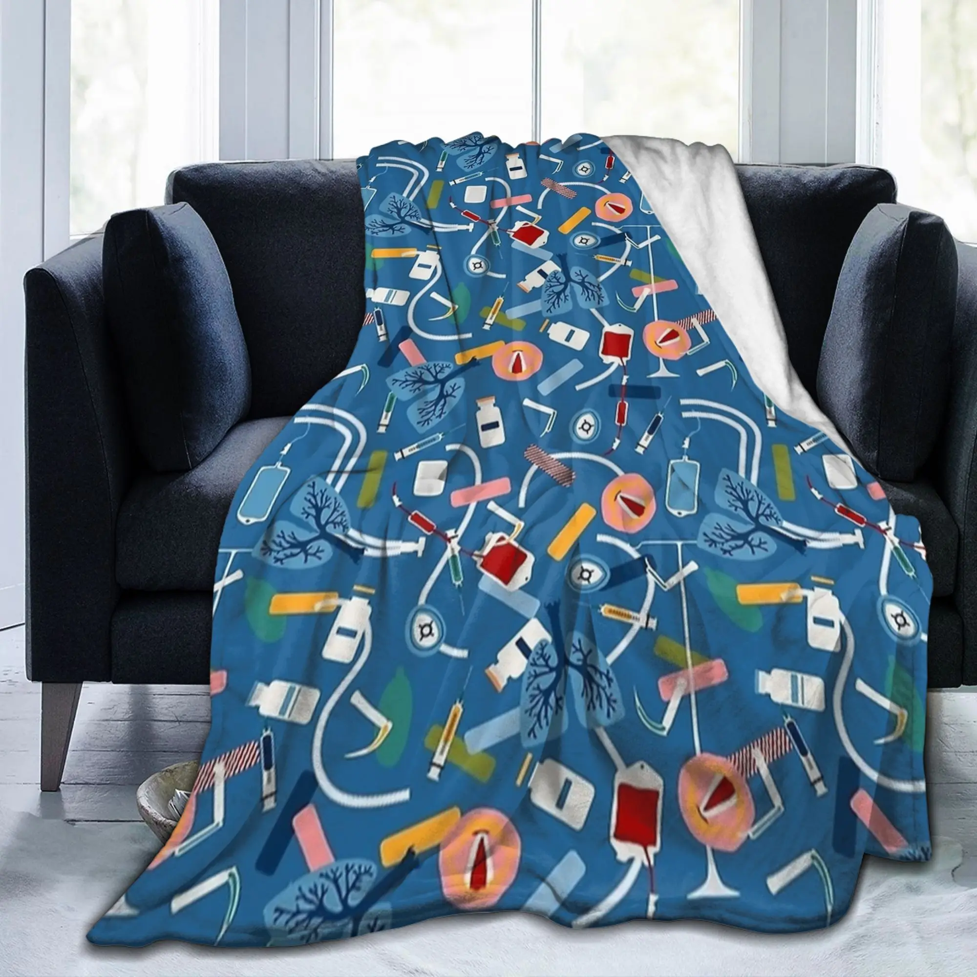 Anesthesia Anesthesiology Medical Blankets Anesthetist Plush Bedding Throw Blankets Bedspreads Thin Decoration Multi-function