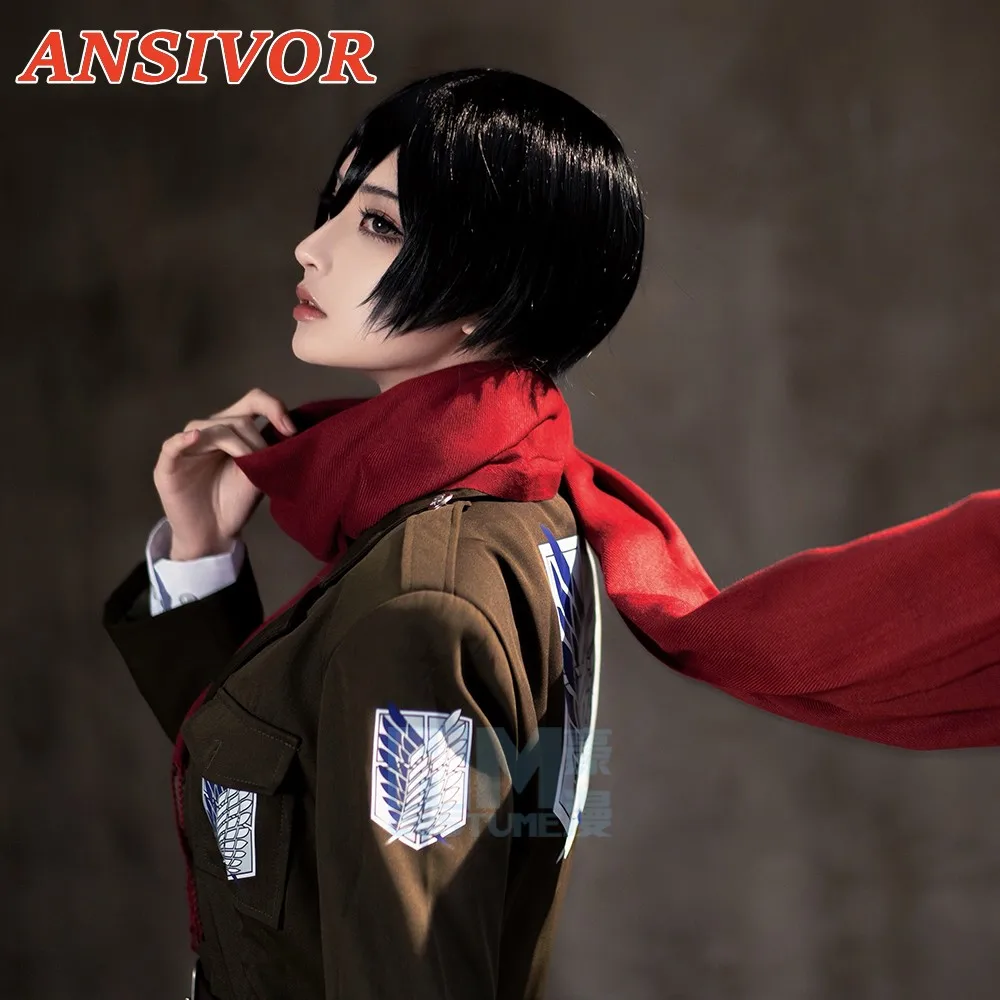 Mikasaa Ackermann Cosplay Costume Anime Cosplay【S-2XL】Cosplay Levii/Mikasaa Uniform Plus size