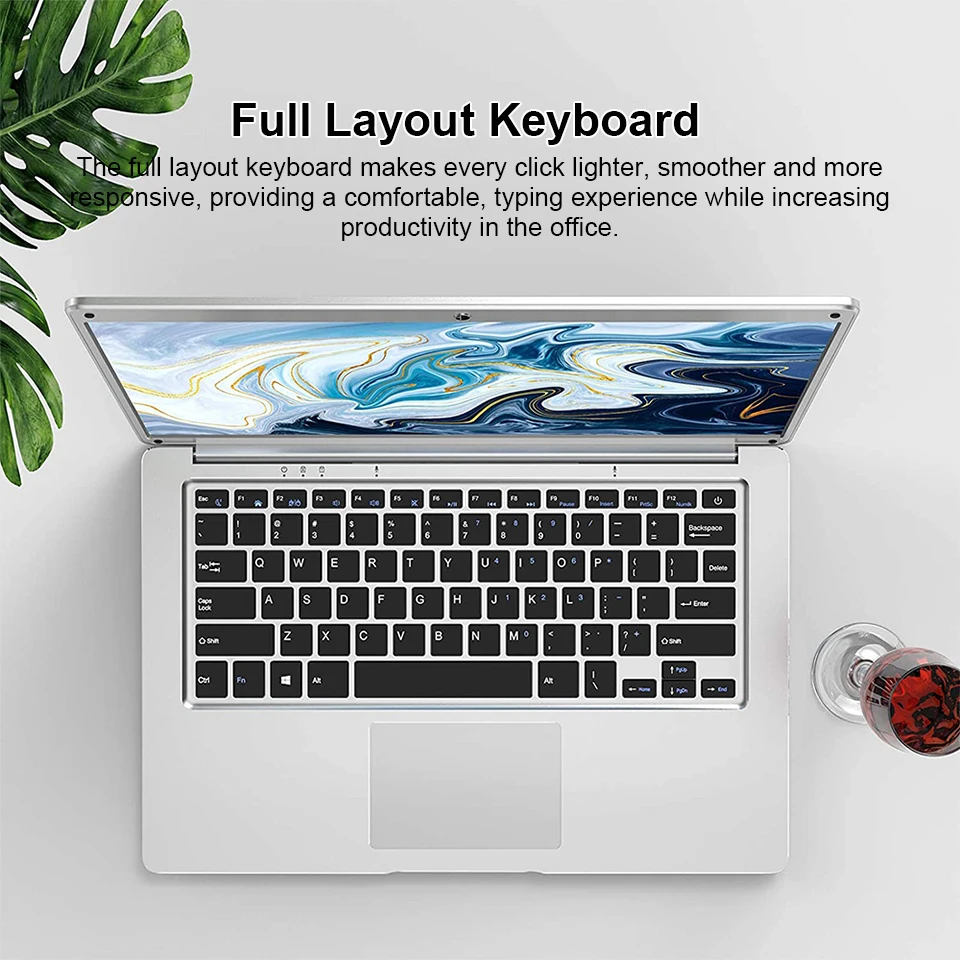 14 inch Laptop Intel N4020 Lightweight Ultra-Thin 4G+64G Windows 10 Office Ultrabook Portable PC Computer WiFi Small Notebook