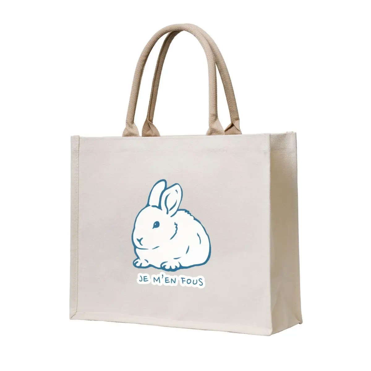 

je m'en fous (I don't care) rabbit Tote Bag cute pouch bag shopper bag women Canvas