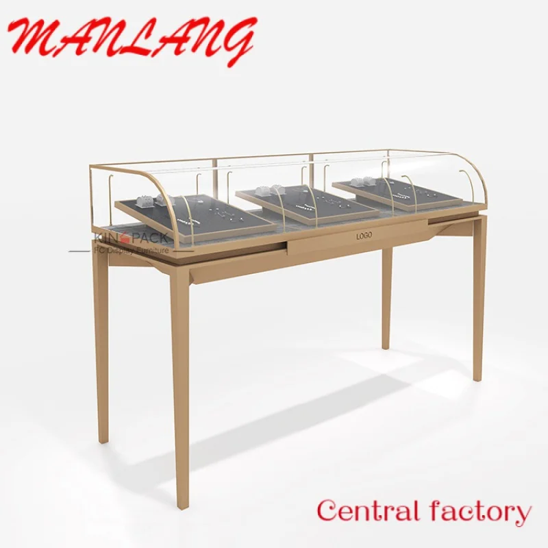 CustomLuxury jewelry display showcase Jewelry shop interior design wooden display cabinet