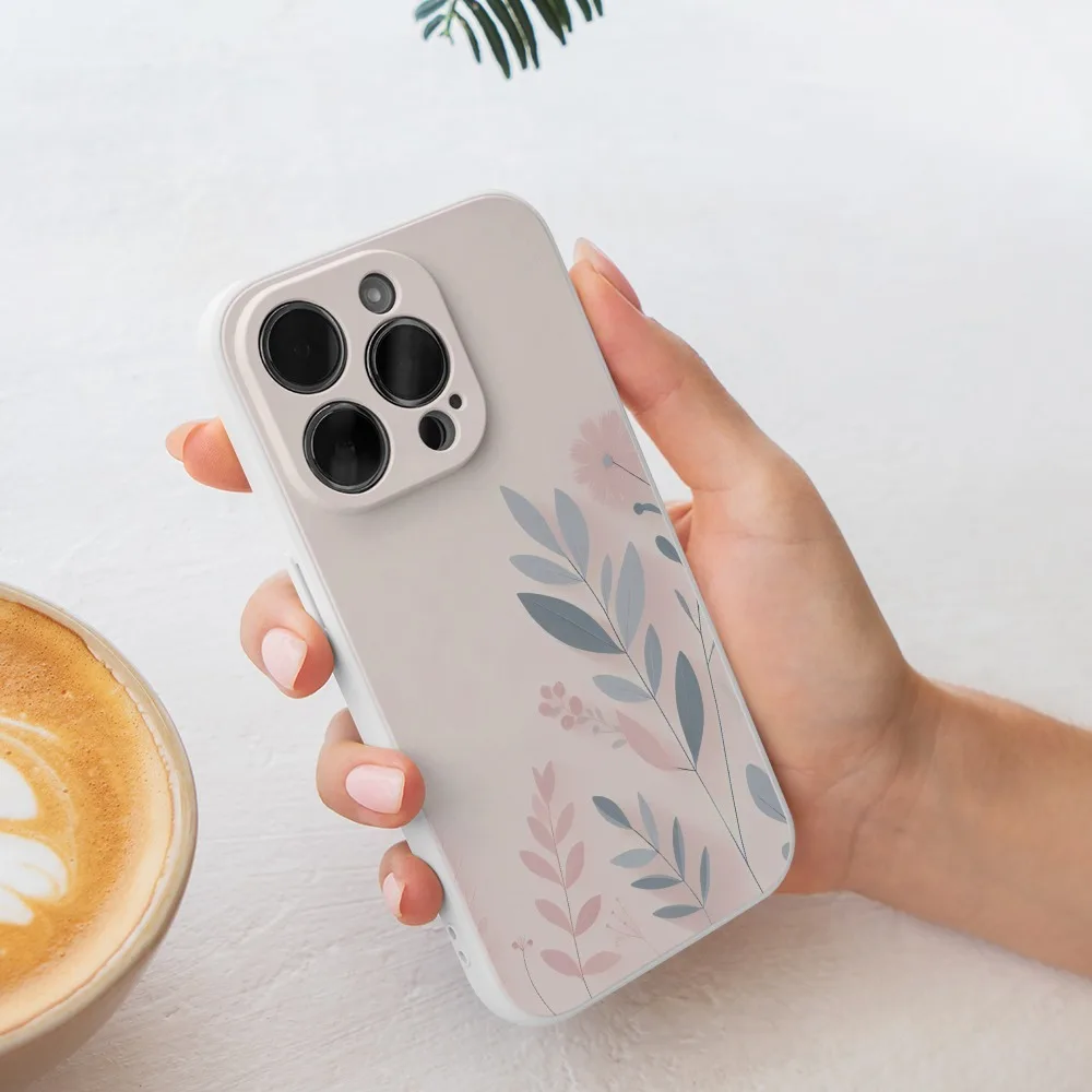 Simple Plant Pattern Mobile Phone Case For IPhone X XR XS Max 11 12 13 Pro Mini For IPhone 14 15 Pro Max 7 8 Plus Case