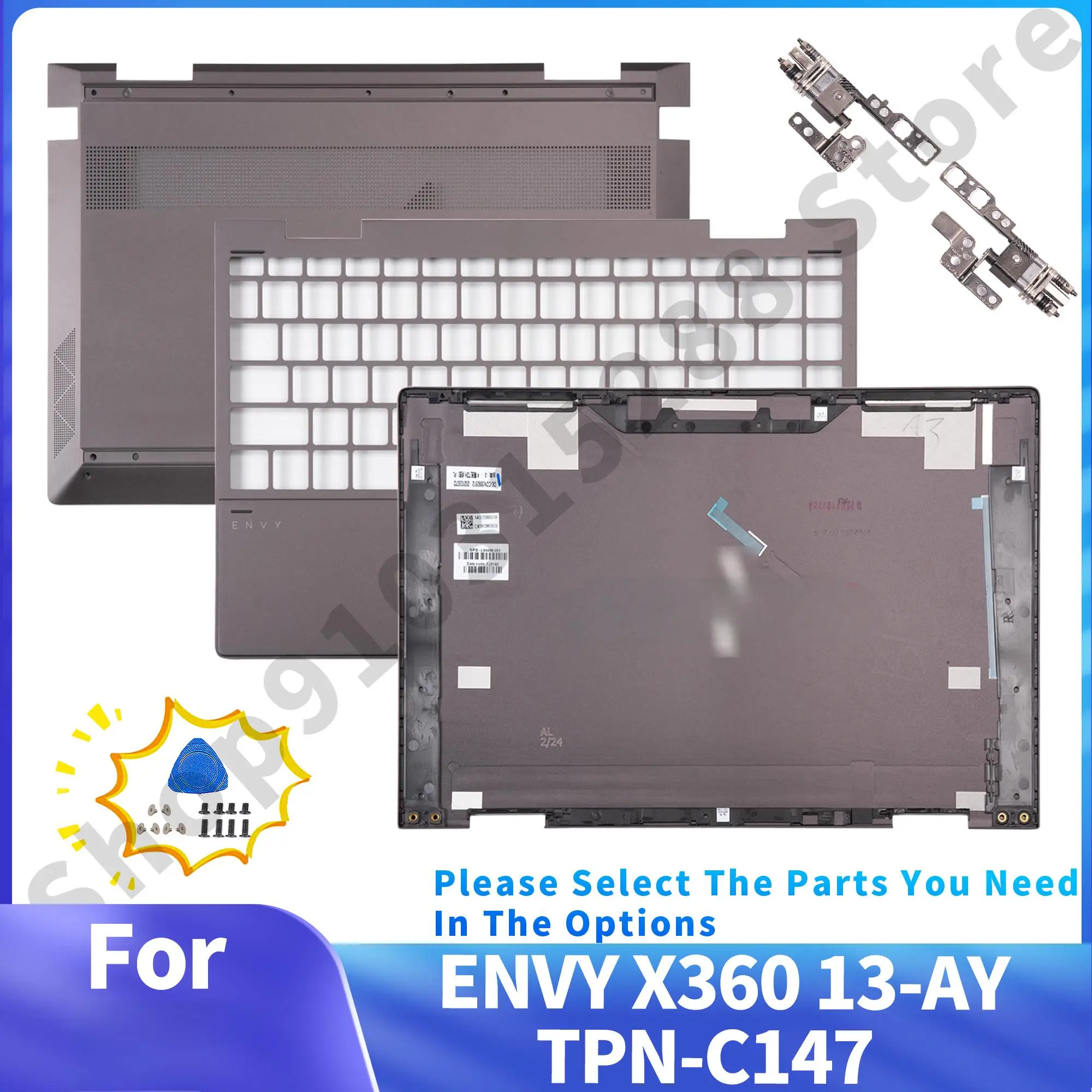 

Case For ENVY X360 13-AY TPN-C147 Back Cover L94498 Palmrest/Bottom Case/hinges L94514 metal parts Repair 13.3inch