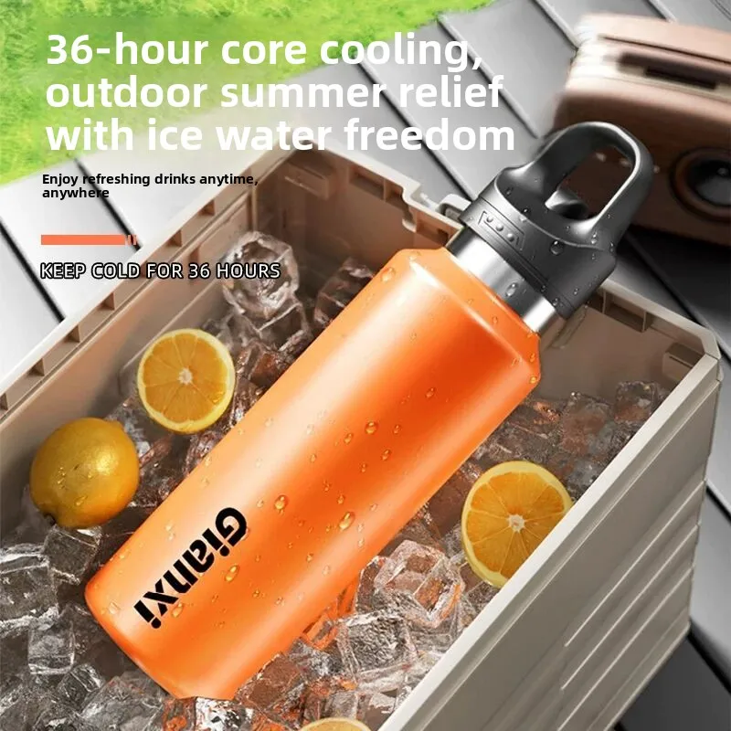 

Portable Men's Sports Insulated Water Bottle One-Touch Lid Cold Preservation Cup Stainless Steel Tea Separator Cap Press Cover