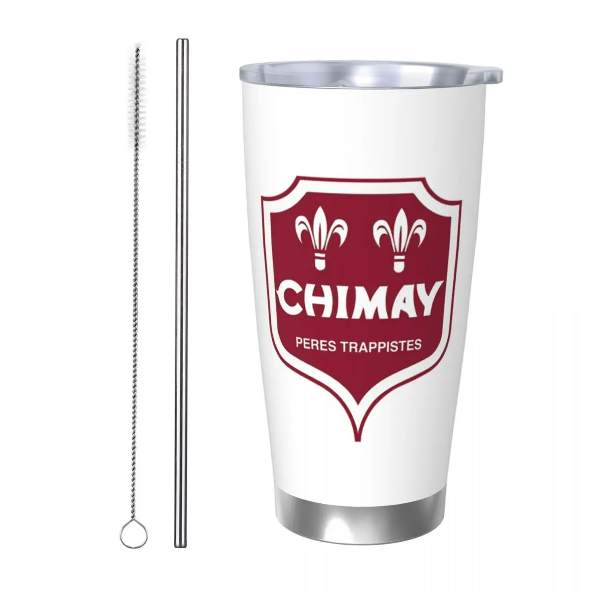 

Стакан Chimay из нержавеющей стали, кружки с вакуумной изоляцией, термохолодная соломинка для бутылок с крышкой, 20 унций