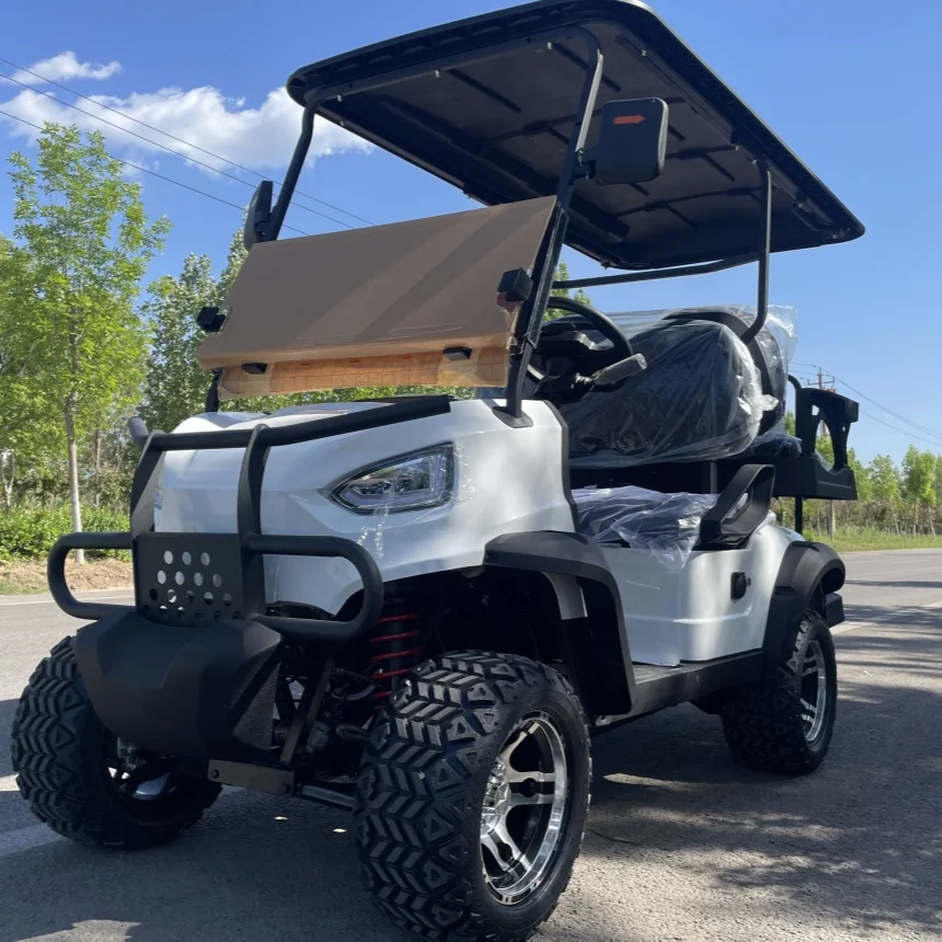 Electric Golf Cart 72V 60V Lead-Acid Battery Powered Electric Adult Golf Cart With Sand Bucket Golf Bag Straps And Basket