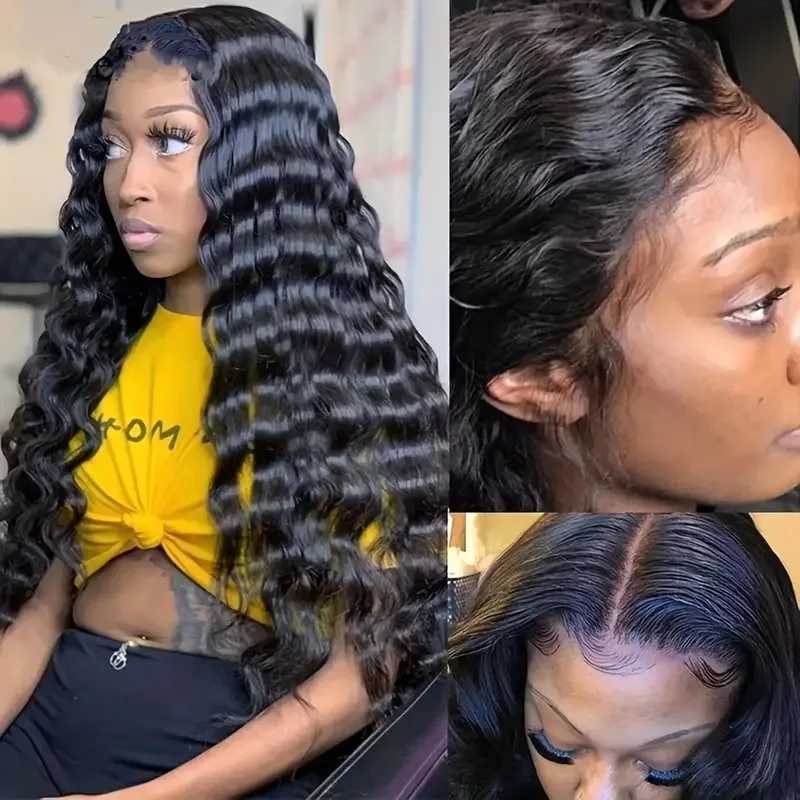 European and American fashion front lace water ripple curly hair wig, African hot-selling front lace full head cover