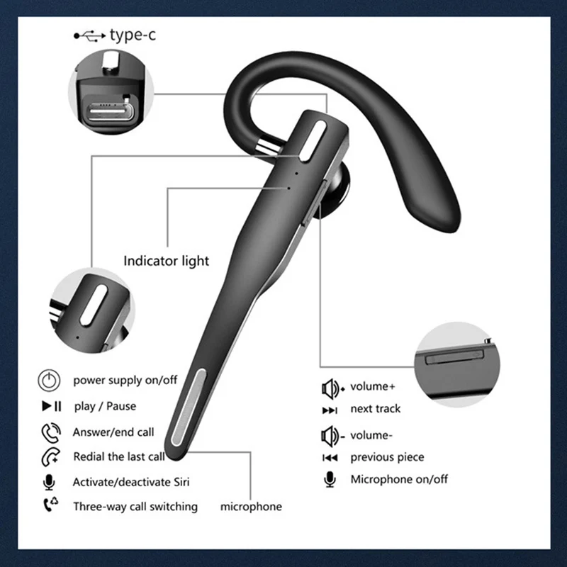 Com microfone sem fio fones de ouvido bluetooth fone de ouvido fone de ouvido fone de ouvido com microfono negócios auriculares