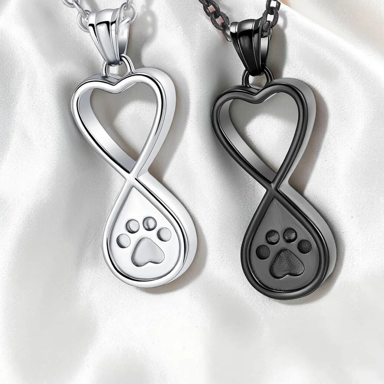 Infinity Love Pfotenabdruck Urnen-Schmuck für die Asche von Hund/Katze, Gedenk-Andenken, Urnen-Halskette, Anhänger, Gedenkstahl-Schmuck – Detail 8