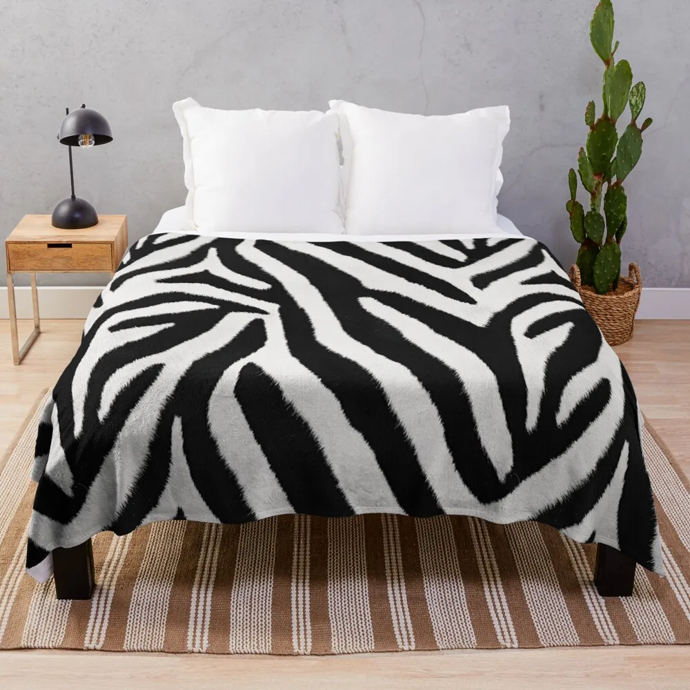 

Zebra fur Throw Blanket Soft Plush Blanket as Housewarming Gift