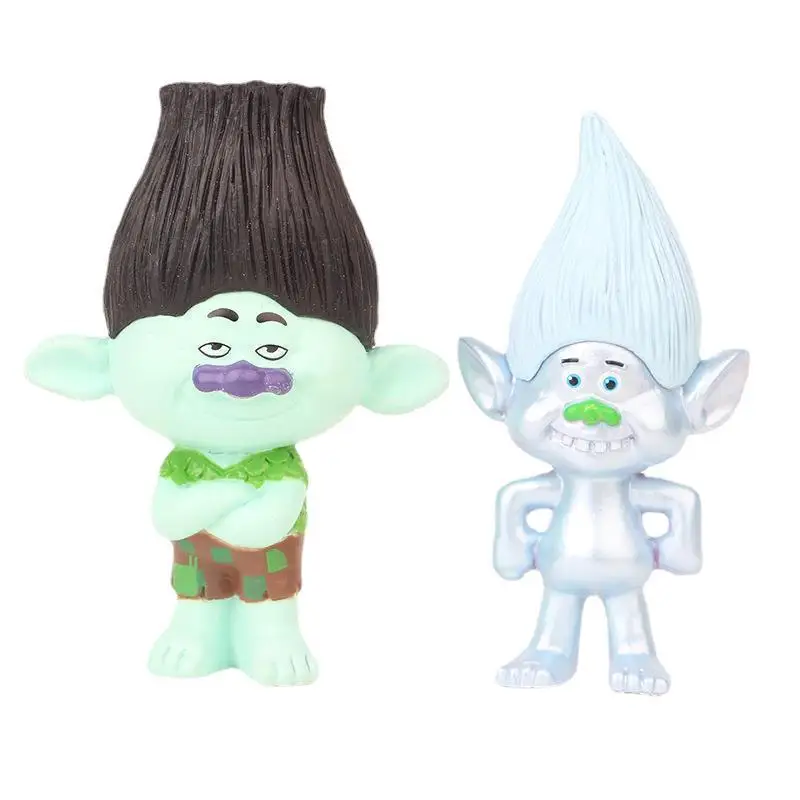 Cartoon Trolls 2 Action Figure Brinquedos, World Tour Poppy Branch, Brab Cooper Diamond, bonecas modelo de PVC, presentes infantis, 6 peças por lote