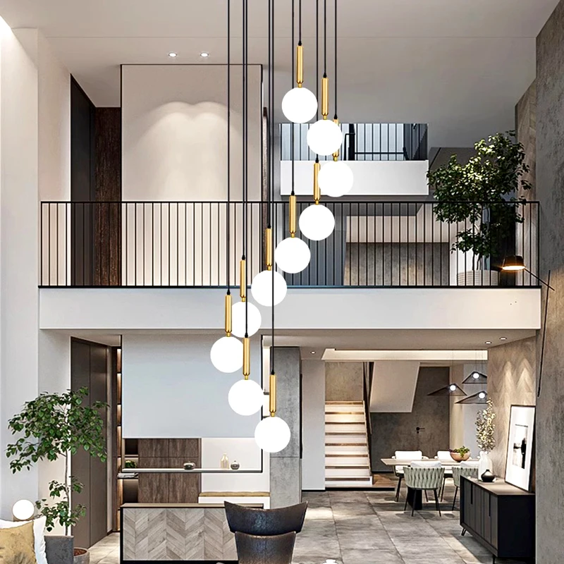 

Modern ring stairs led lights pendant light lamps for living room led Chandeliers for dining room hanging light indoor lighting