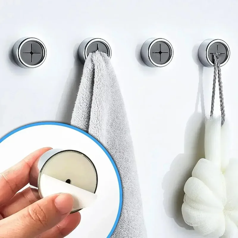 Self Adhesive Towel Plug Holders Wall Mounted Bathroom Organizer Tea Towel Hook Storage Rack Punch-Free Kitchen Rags Cloth Clips