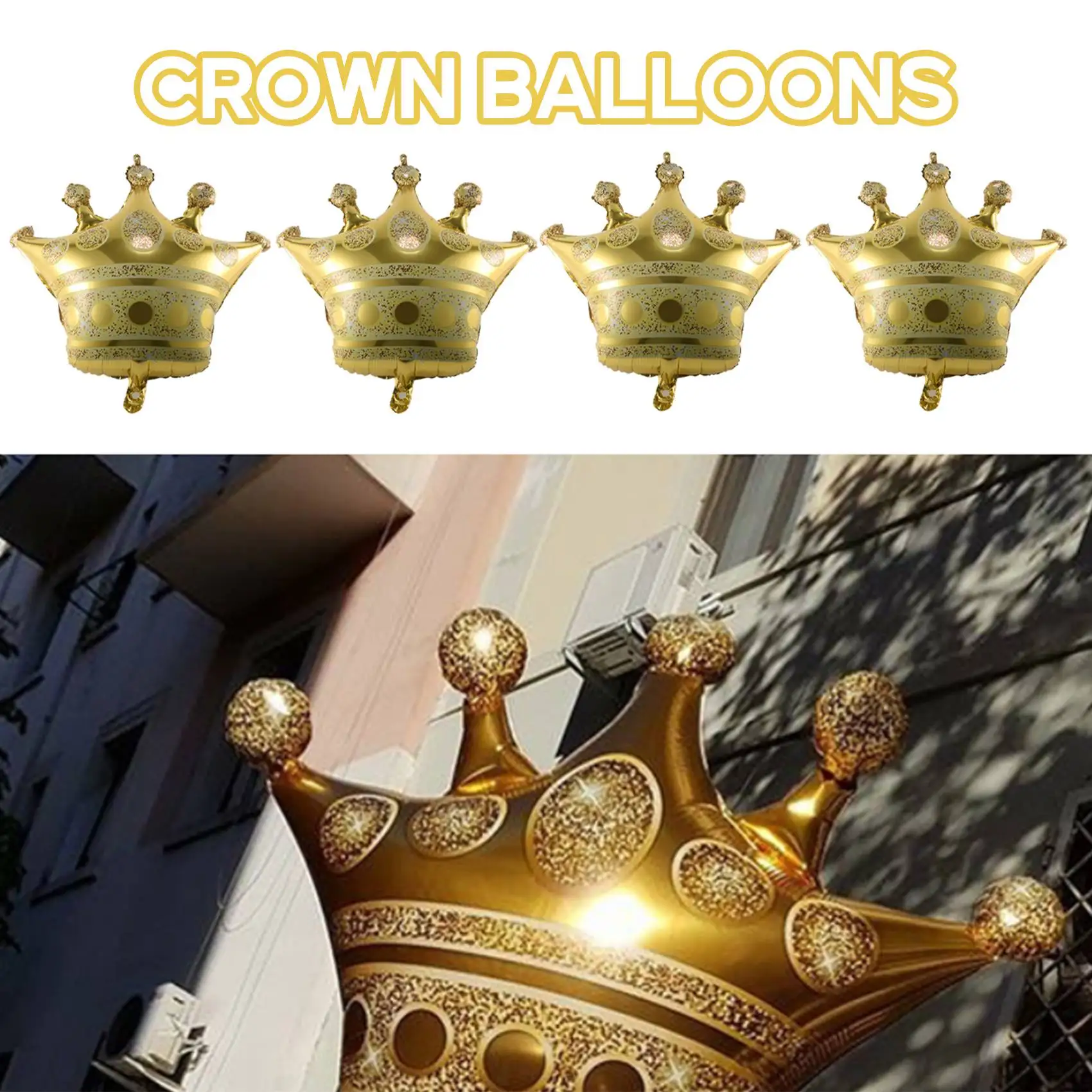 Ballons en forme de couronne, en feuille d'or, pour anniversaire, mariage, fête préChristophe, décorations, 4 go, 10 mini taille, 14 pièces