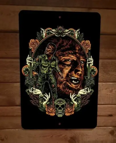 The Wolfman Curse Classic Werewolf Monster 8x12 Metal Wall Sign Poster sign
