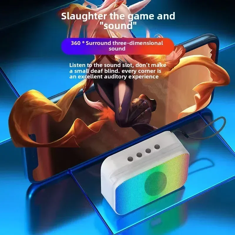 NIEUW Draagbare Bluetooth-luidspreker met bas, mini draadloze audio met omgevingslicht, cadeau voor gebruik buitenshuis en desktop