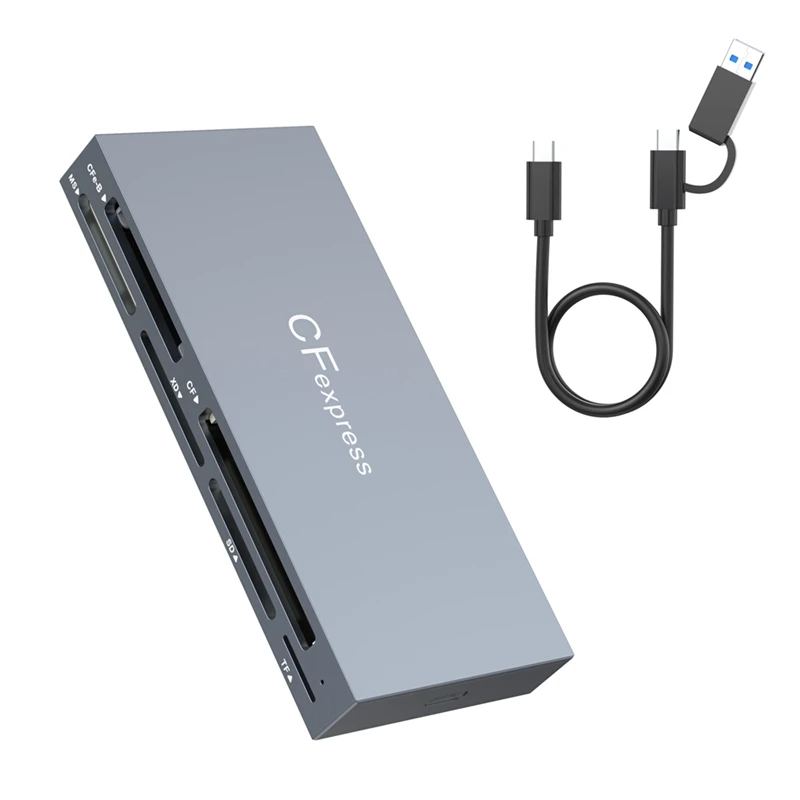 Lector de tarjetas 6 en 1 Cfexpress tipo B, adaptador de memoria para Cfexpress tipo B/SD/TF/CF/XD/MS,USB 3,2 Gen 2 10gbps