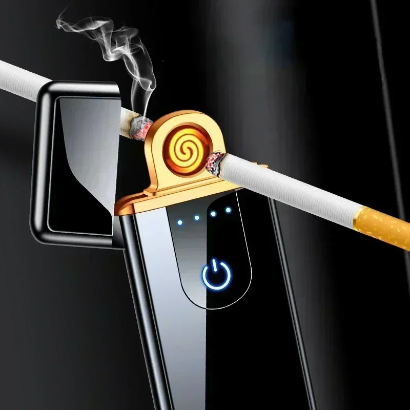 2025 New Metal Hot Sale Selling Usb Rechargeable Electric Lighter Heating Wire Windproof Smoking Cigarette Lighters Gift For Men