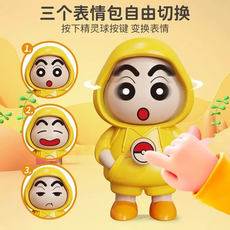 Nouveau pendentif Crayon Shin Chan changeant de visage, porte-clés anti-stress pour le campus, figurine à expression amusante, joli ornement de bureau