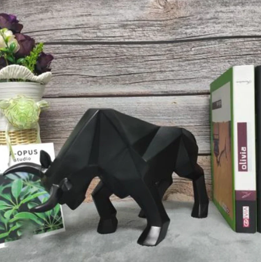 Nordic Moderne Einfache Harz Bull Ornamente Kreative Hause Dekoration Handwerk Innen Studie Büro Kuh Statue Tier Figur – Detail 4