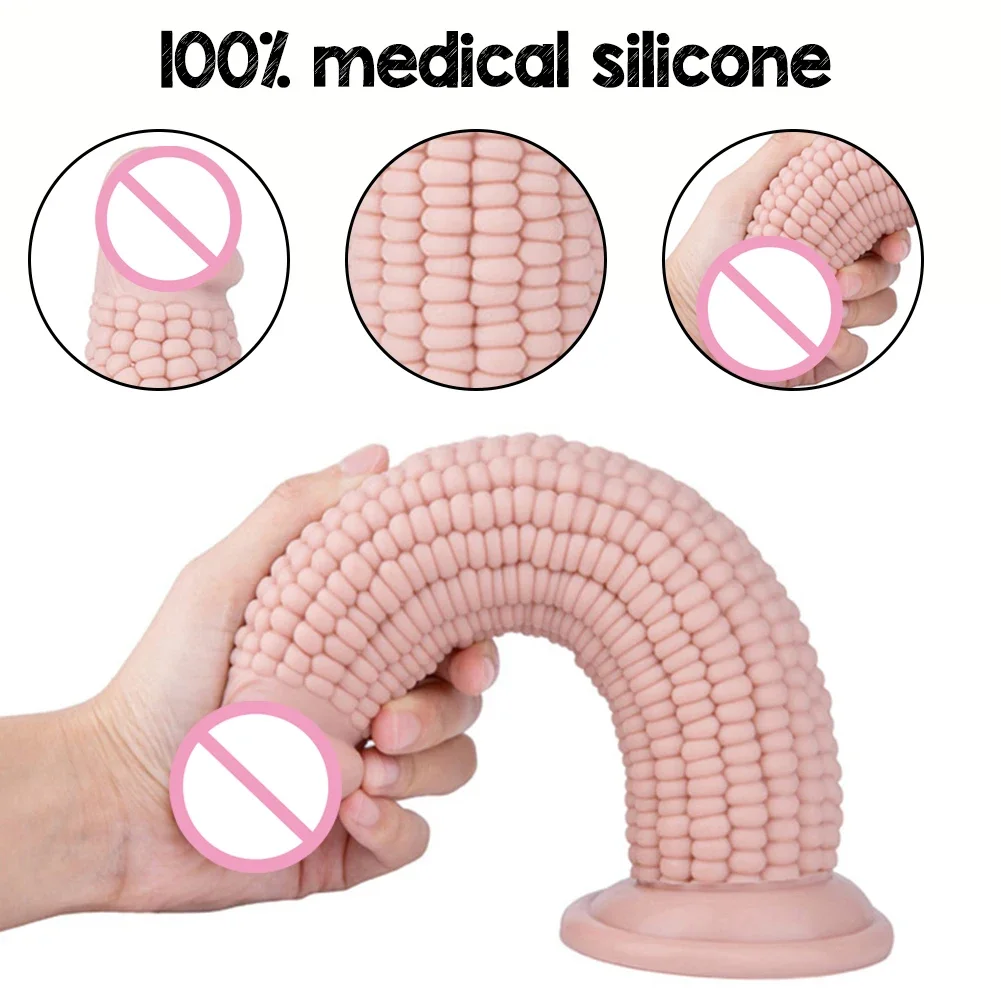 25cm Corn Maize Dildo Fruit Toys Skin Feeling Realistic Dildos Soft Huge Big Penis with Suction Cup Sex Toys for Woman Strapon