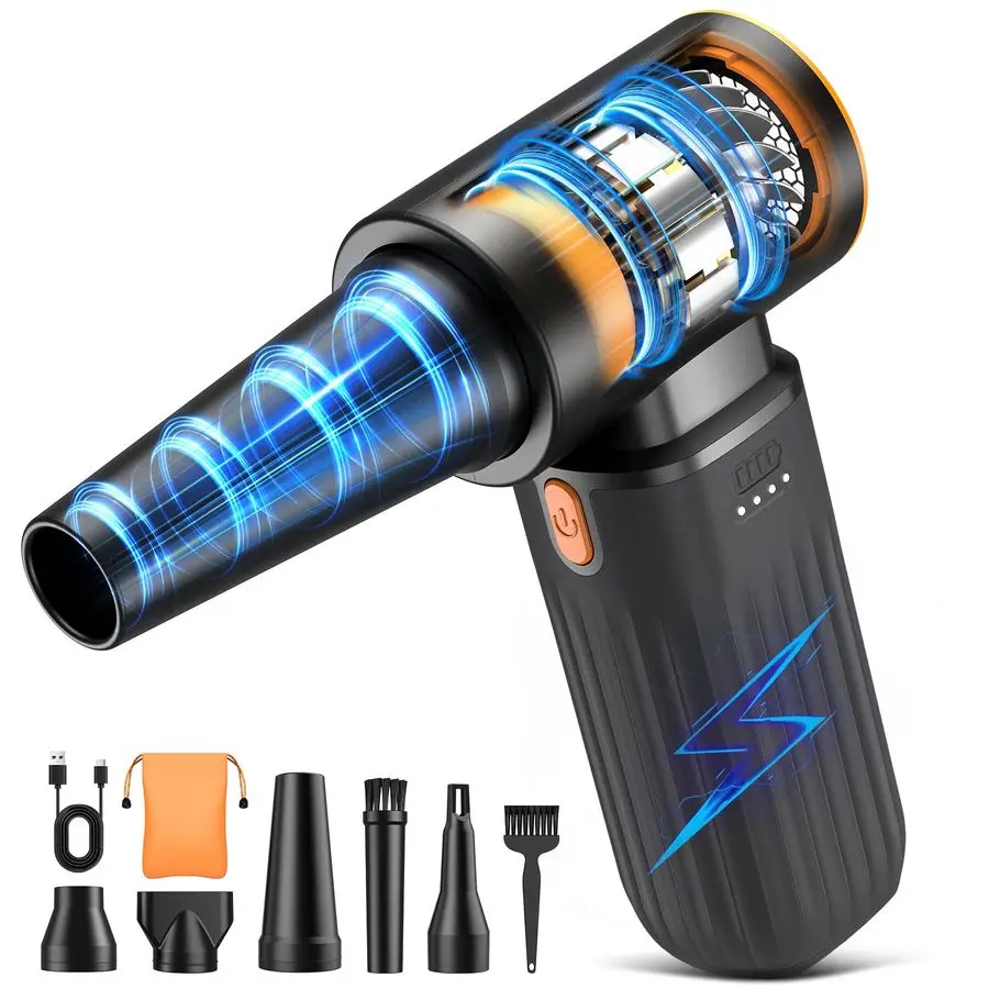 

Air Duster, 260000RPM Cordless Electric Air Blower with Brushless Motor, 3Speed Adjustable amp Rechargeable Powerful Dust Cleane