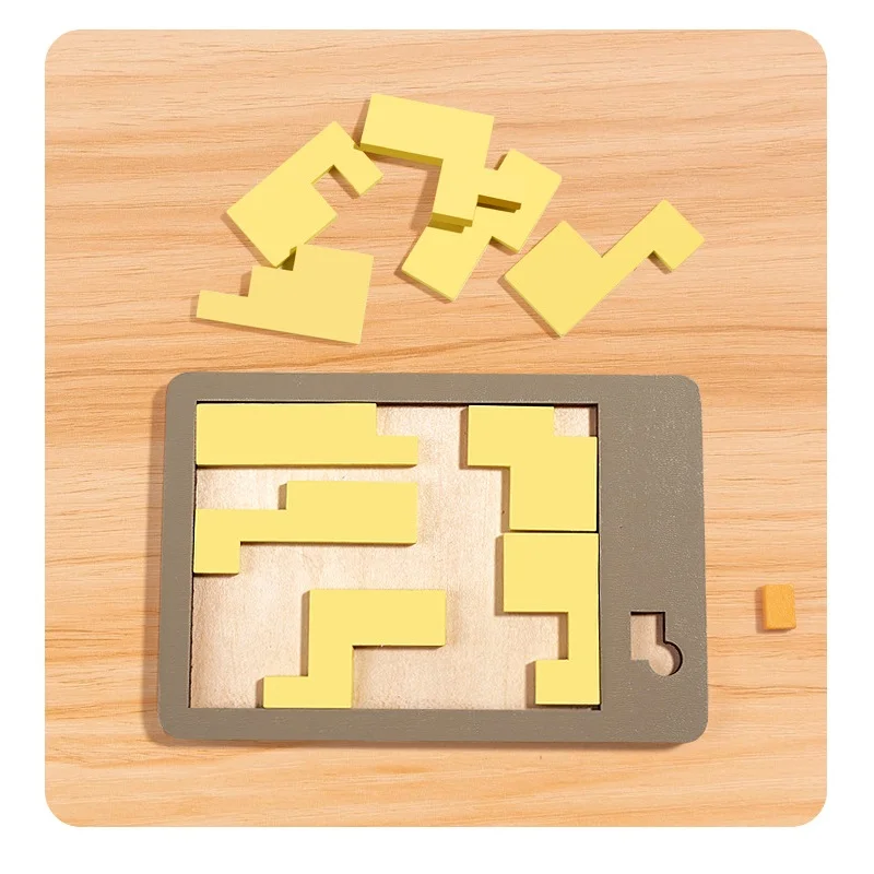 Educational Geometric Jigsaw Parent-child Interaction Board Game Kids High Difficulty Challenge  Game Wooden 3D Puzzles