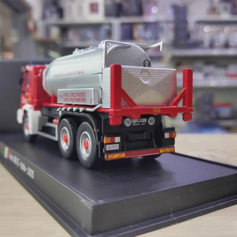Escala 1/64 italiano iveco 380e motor de bombeiros 2005 simulação liga caminhão modelo exibição estática brinquedo colecionável presente lembrança