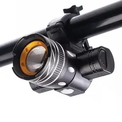 Bike Headlight T6 LED USB Rechargeable Waterproof Bicycle Front Light Adjustable Zoom Cycling Flashlight For Road MTB