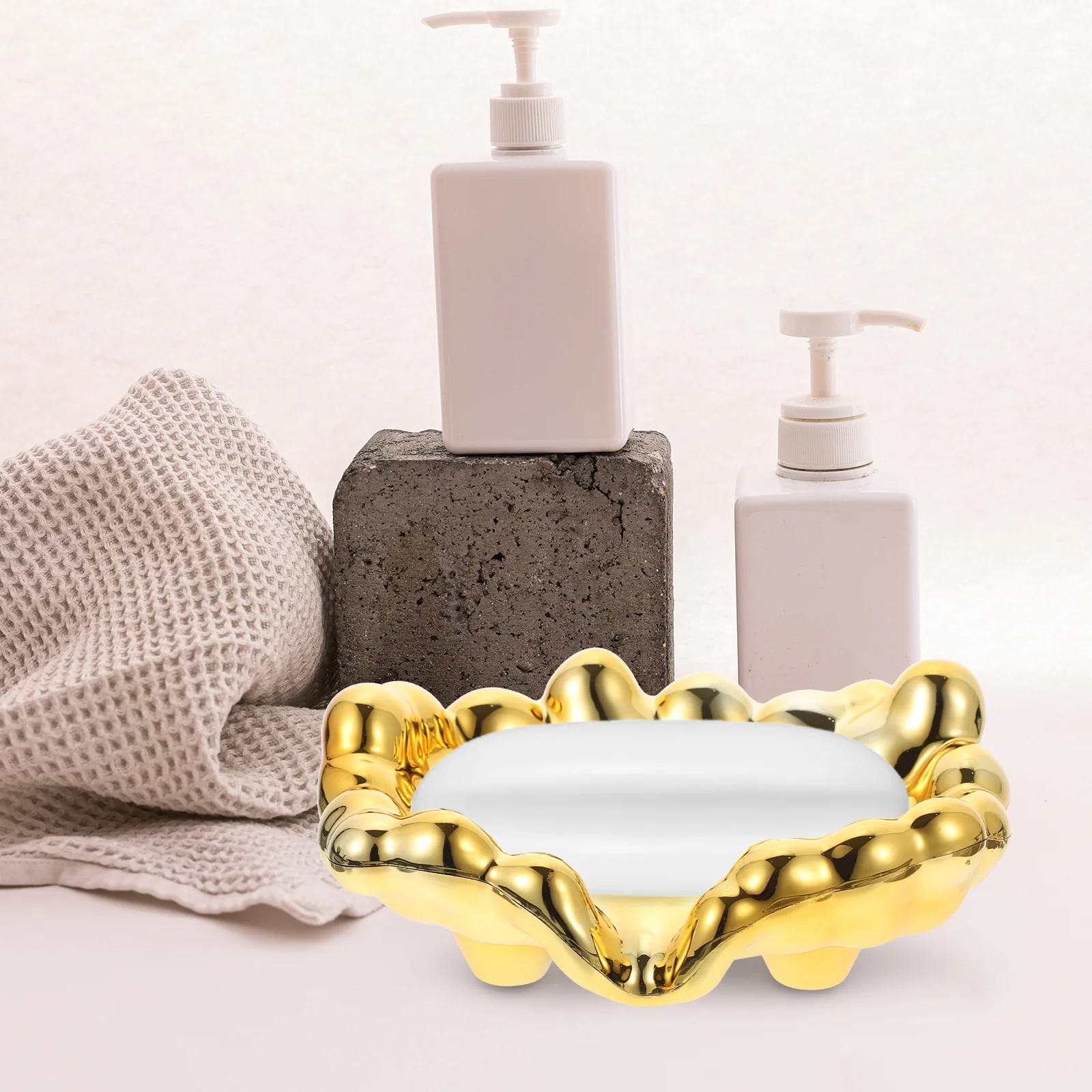 

Cloud shaped Soap Holder ABS Self draining Bathroom Kitchen Sink Tray Saver Waterproof Dish Container Household