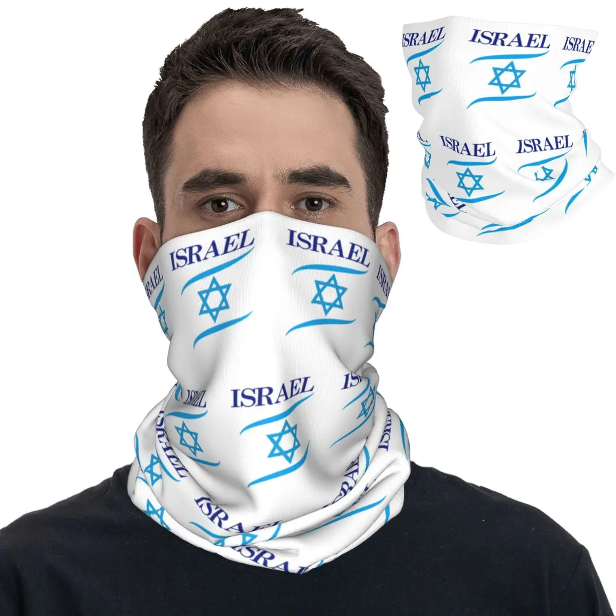 Israel Star Of David Bandana Neck Cover Printed Balaclavas Face Mask Scarf Multi-use Headwear Hiking for Men Women Adult