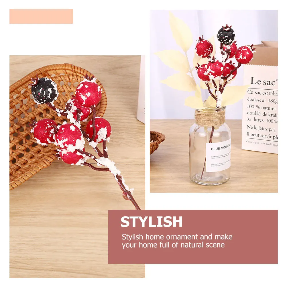 

12Pcs Artificial Pomegranate Branch Vivid Fake Flowers Home Wedding Party Table Centerpiece Decorative Bouquet