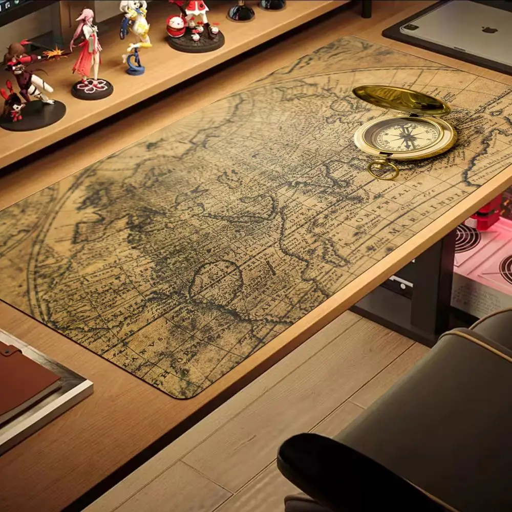 

Old World Map Large Game Lock Edge Mouse Pad XXXL 1200x600 Keyboard Pad Desk Pad Gamer Suitable for Laptop LoL Esports CS GO