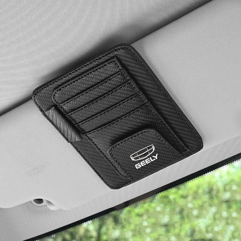 Car Sun Visor Storage Bag Car Glasses Clip Interior Supplie For Geely Monjaro Tugella Coolray Atlas Atlas Pro Azkarra Preface