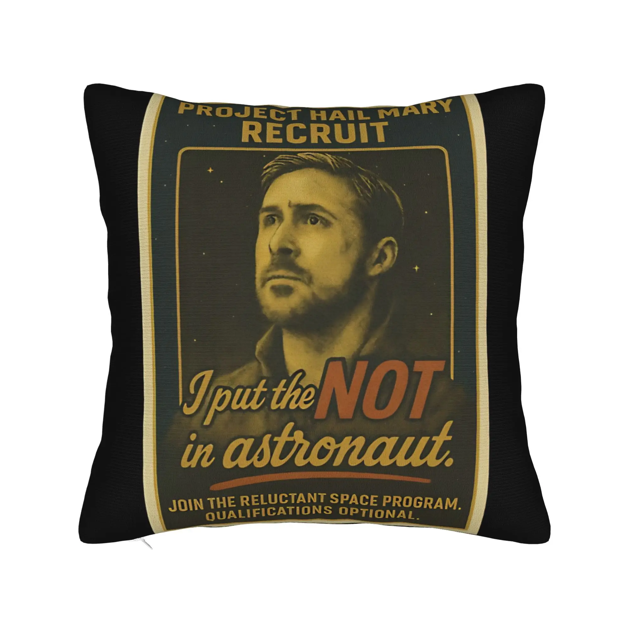 Project Hail Mary Recruit Retro Poster Pillowcases  Novelty Pillow Case For Living Room Sofa Square Pillow Cover