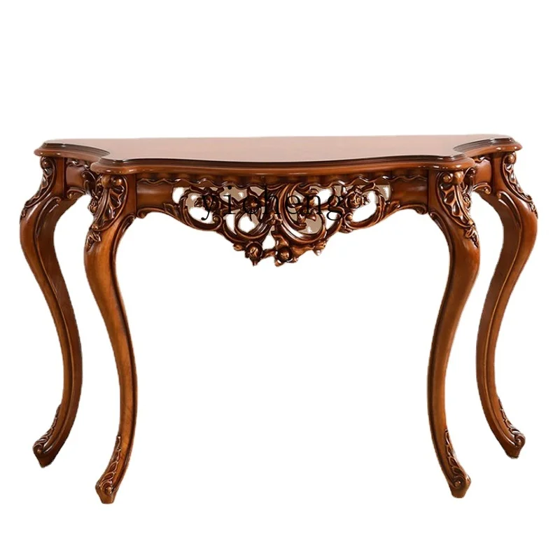 

Входной шкаф Yy из массива дерева в американском стиле, европейский стиль, полностью из массива дерева, резной маленький задний стол для прихожей