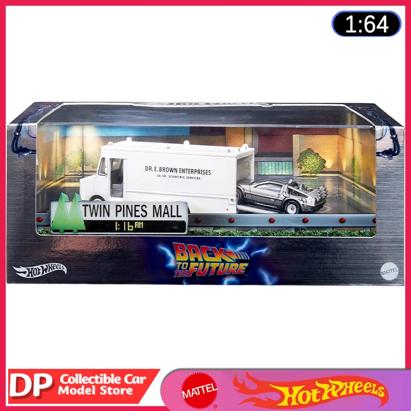

New Hot Wheels Back To The Future 40Th Anniversary Collectors Time Machine Set 1:64 Scale Die-Cast Vehicle Model Cars