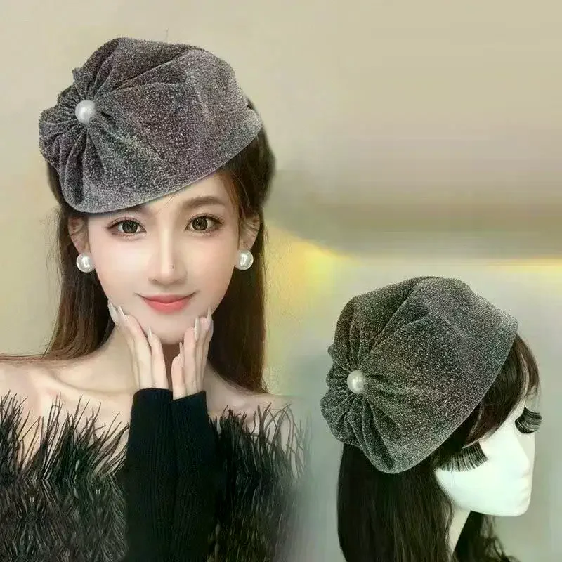 تول Bowknot عقال خيوط رقيقة نصف قبعات للحفلات التنكرية والكوكتيلات