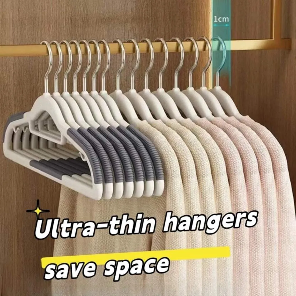 Afbeelding 3: 1 st antislip plastic hangers multifunctionele huishoudelijke hanger geschikt voor het ophangen van kleding slaapkamer kledingkast antislip