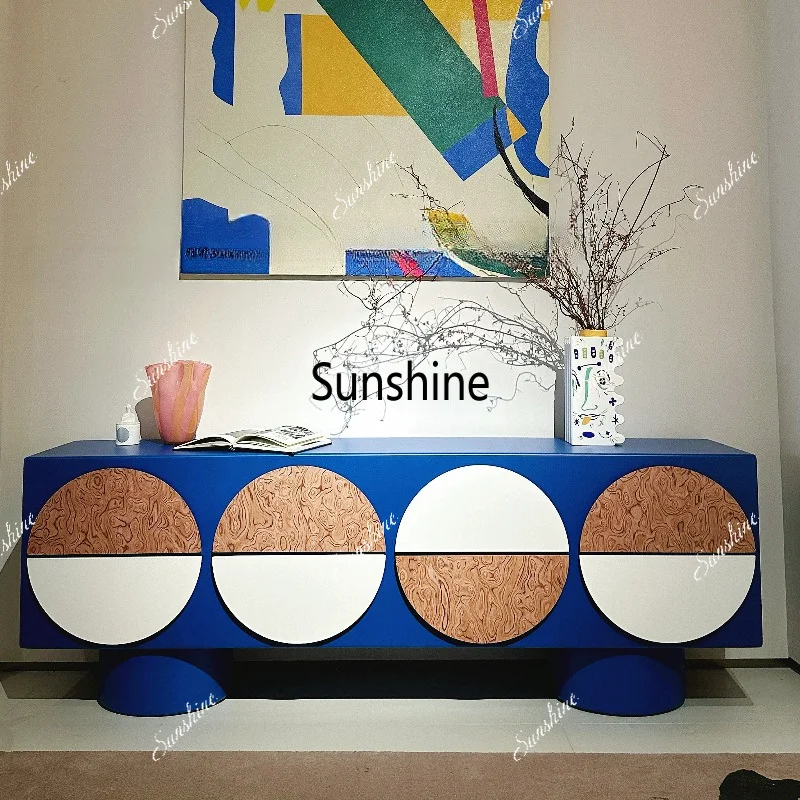 Medieval style living room dining side cabinet living room locker Bauhaus style TV cabinet