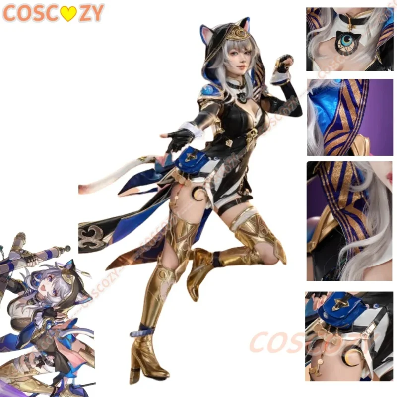 2025 22 사이퍼 코스프레 의상 가발 혼카이 스타 레일 게임 유니폼 시페라 모자 앰포레우스 할로윈 콘 슈트 여성 소녀 카니발 의상