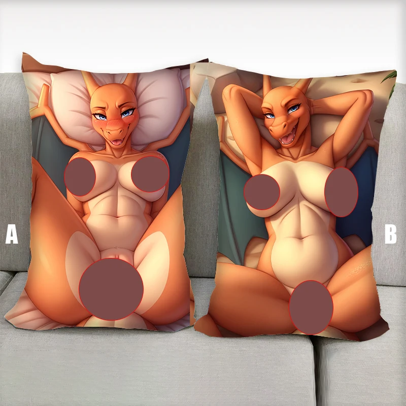 Dakimakura Anime Pillow Charizard Tropical Love Furry Nsfw Half Body Cartoon Pillow Core Double Side Print Bedding Gifts